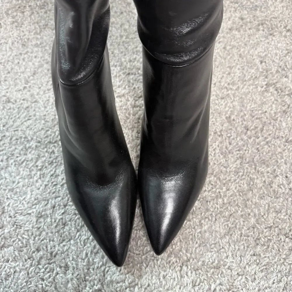 NEW Larroude Kate Hi Boot In Black Leather 9